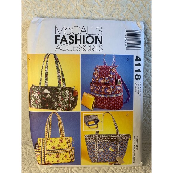 McCall's Misses Handbag Sewing Pattern 4118 - uncut - Picture 8 of 10